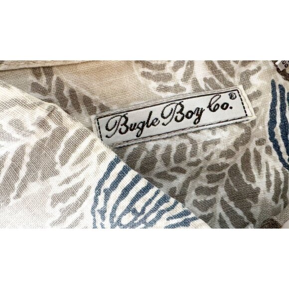 Vintage BUGLE BOY Co. 1990s Short Sleeve Geometric Tropical Shirt Sz L - Picture 6 of 8